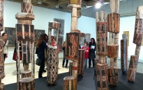 IDAIA\'s bark paintings and ochres guided tours, part of NAIDOC Week 2013 at the Art Gallery of NSW