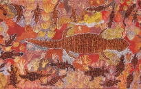 Warakurna Women Collaborative Painting - Minyma Lungkata Tjukurpa, 2010 - 101.6 x 213.4 cm - Acrylic on canvas - Ref. 24-11