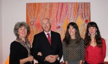 From left to right: Madeleine and Eric Berti, Consul-General of France in Sydney ; Solenne Ducos-Lamotte, IDAIA's Director ; Alexiane Henry, Art Administrator and Curator.