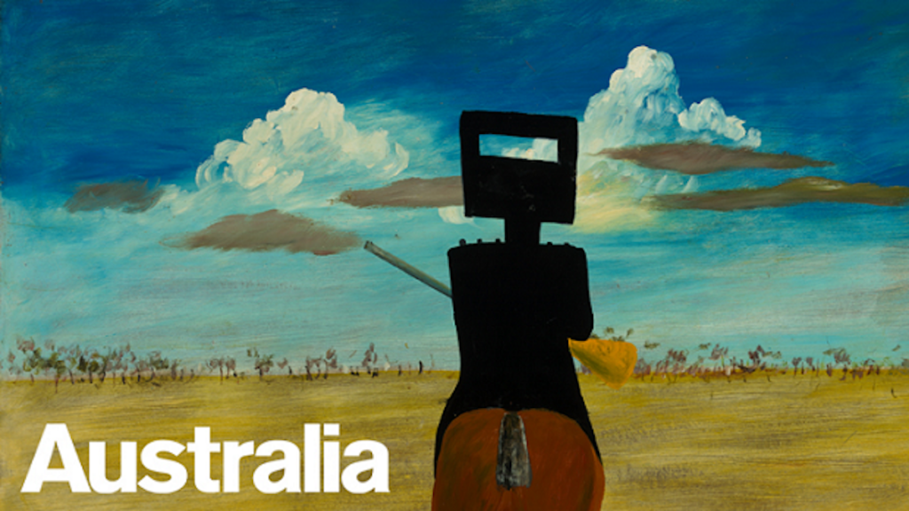 Sidney Nolan's 1946 enamel-on-board painting Ned Kelly, one of a series on the iconic Australian outlaw-hero. Photograph: National Gallery of Australia