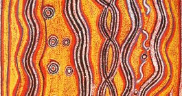 Paddy Japaljarri Sims - Warlu Jukurrpa (Fire Dreaming), 2008 - 152 x 122 cm @ Warlukurlangu Artists