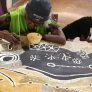 Martha MacDonald Napaltjarri at Papunya, 2015 - Photo Helen Puckey