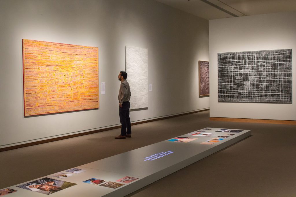 Installation view of "Walkabout - The Art of Dorothy Napangardi" at Seattle Art Museum - Photo Natali Wiseman