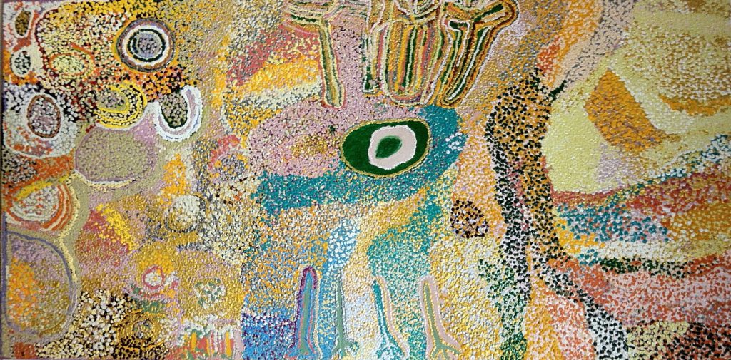 Ngamaru Bidu - Wantili Area and Kunapila Soak, 2013 - Acrylic on canvas - 76 x 152 cm © The Artist - Courtesy Martumili Artists