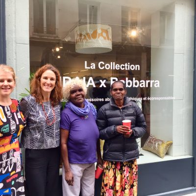 Ingrid Johanson, Solenne Ducos-Lamotte, Janet Marawarr and Jennifer Wurrkidj - Launching the IDAIA x Babbarra Collection at Bliss Studio Paris © Photo IDAIA