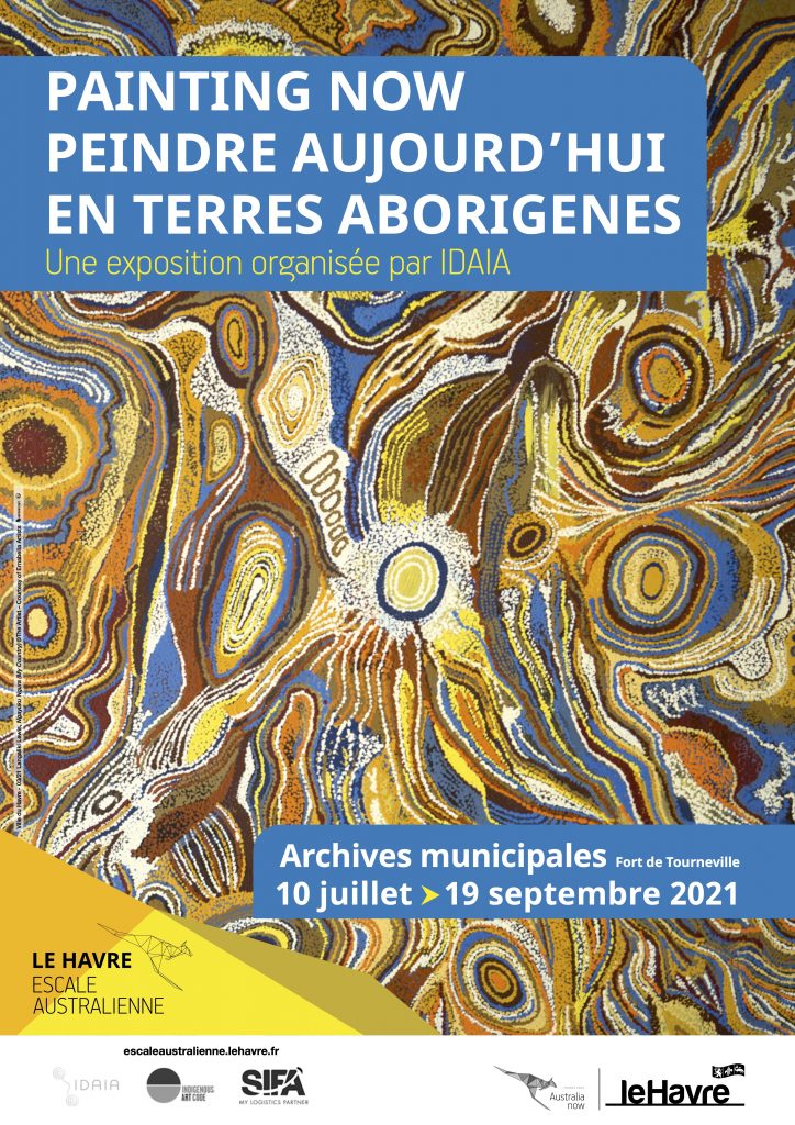 Poster of exhibition 'Painting Now - Peindre aujourd’hui en terres aborigènes'