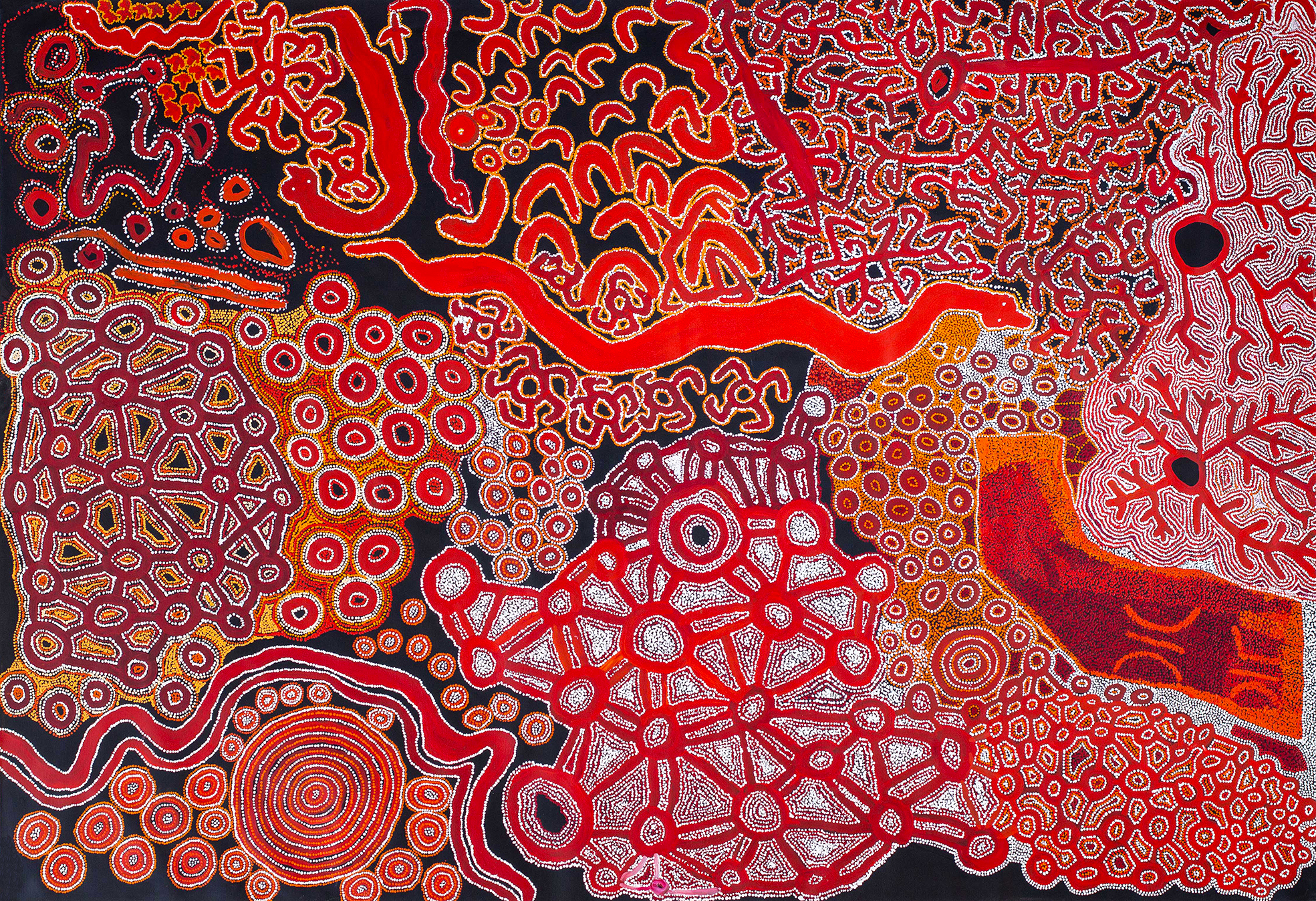 Men Collaborative - Ngura Tjungunu, Spinifex Art Project, 290 x 200 cm © Private Collection with the courtesy of the Spinifex Art Project